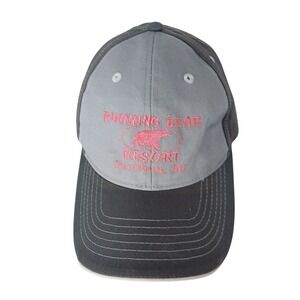 Running Bear Resort Gray Pink Sportsman Hat Cap Adjustable Pontaluna‎ MI